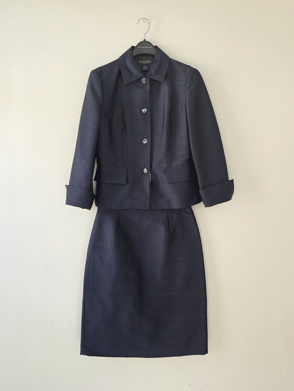 Brooks Brothers Silk navy blue skirt suit Set Size 6